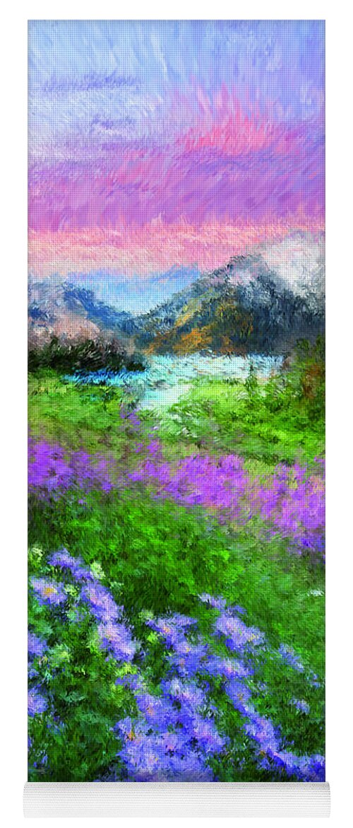 Mountains Yoga Mat featuring the painting Mountains by Vart Studio