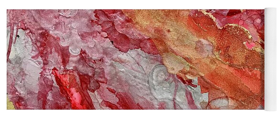 Abstract Yoga Mat featuring the painting Moving On by Nancy Koehler
