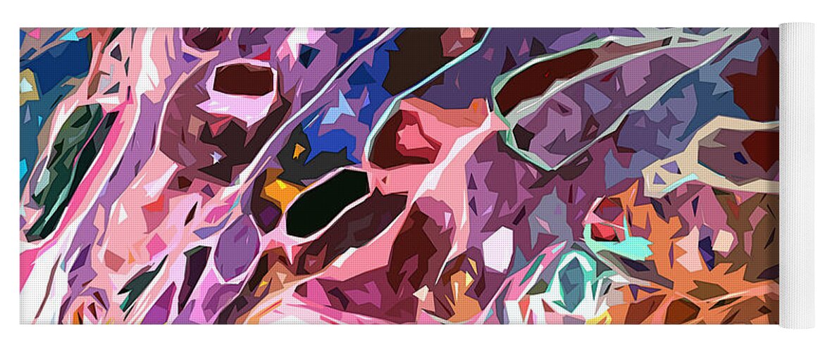 Abstract Yoga Mat featuring the digital art Mystery of Life by Linda Mears