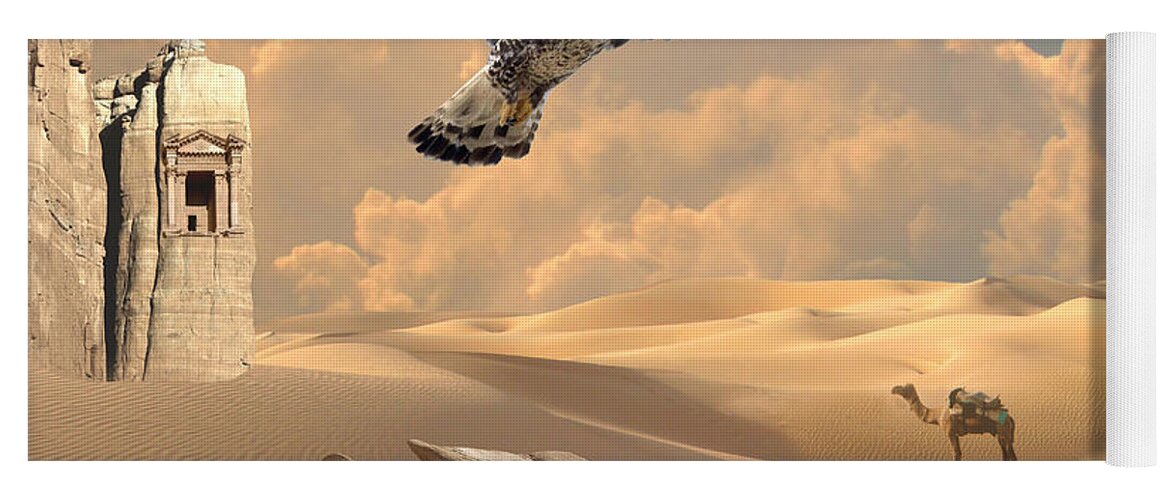 Desert Yoga Mat featuring the digital art Mystica of desert by Alexa Szlavics