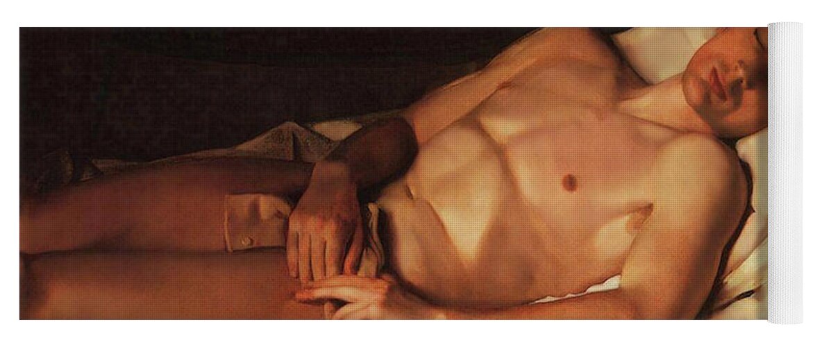 Konstantin Somov Yoga Mat featuring the painting Naked Young Man - B. Snezhkovsky by Konstantin Somov