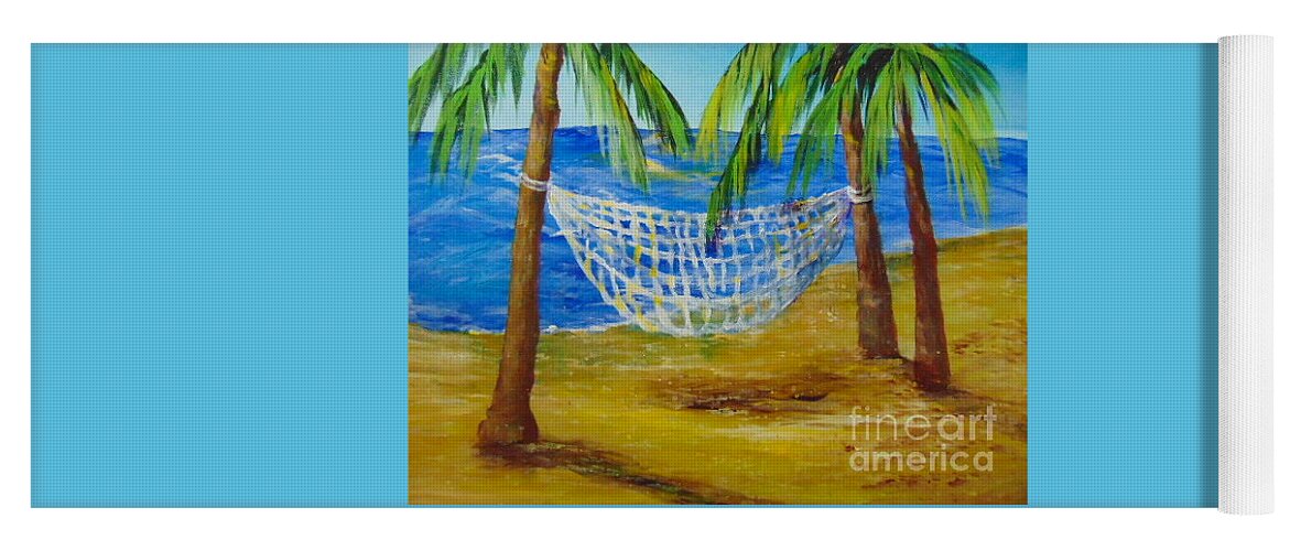 Hammock Yoga Mat featuring the painting Nap Time by Saundra Johnson