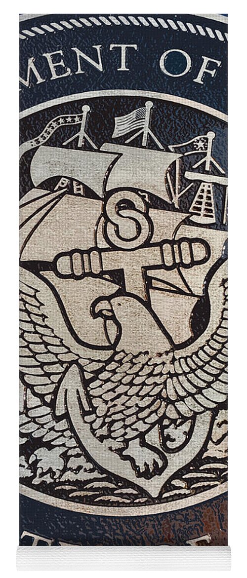 Military Yoga Mat featuring the photograph Navy Emblem by Alan Metzger