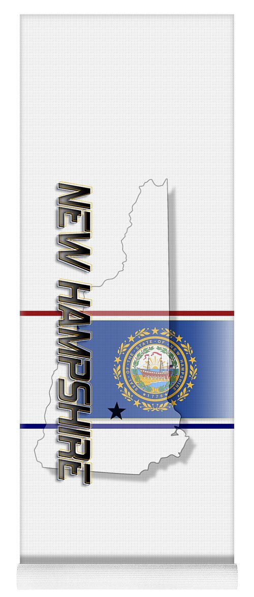 New Hampshire Yoga Mat featuring the digital art New Hampshire State Vertical Print by Rick Bartrand