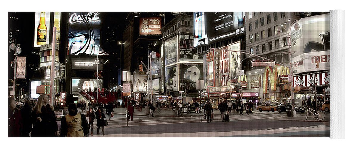  Yoga Mat featuring the photograph New York City's Times Square by Dyle Warren