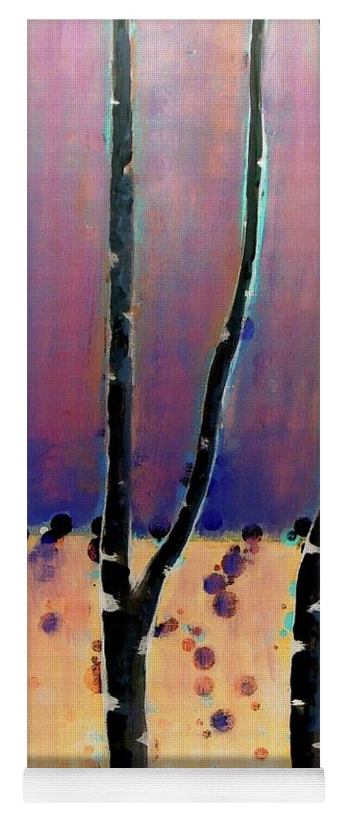 Abstract Yoga Mat featuring the painting Night Fiesta by Vesna Antic