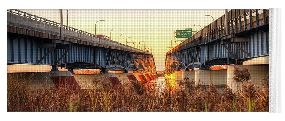  #bridges #water #skylum #aurorahdr2019 #hdr #highdynamicrange #love #instagood #art #instagramphotos #sunset #sunrise #niagarafalls #niagarariver #instagram #picoftheday #imageoftheday #sunny #reflection #reflections Summer #art #love #beautiful #photography #outdoors Jlepardigitalmaging.com #jimlepardigitalmaging Yoga Mat featuring the photograph North Grand Island Bridges by Jim Lepard