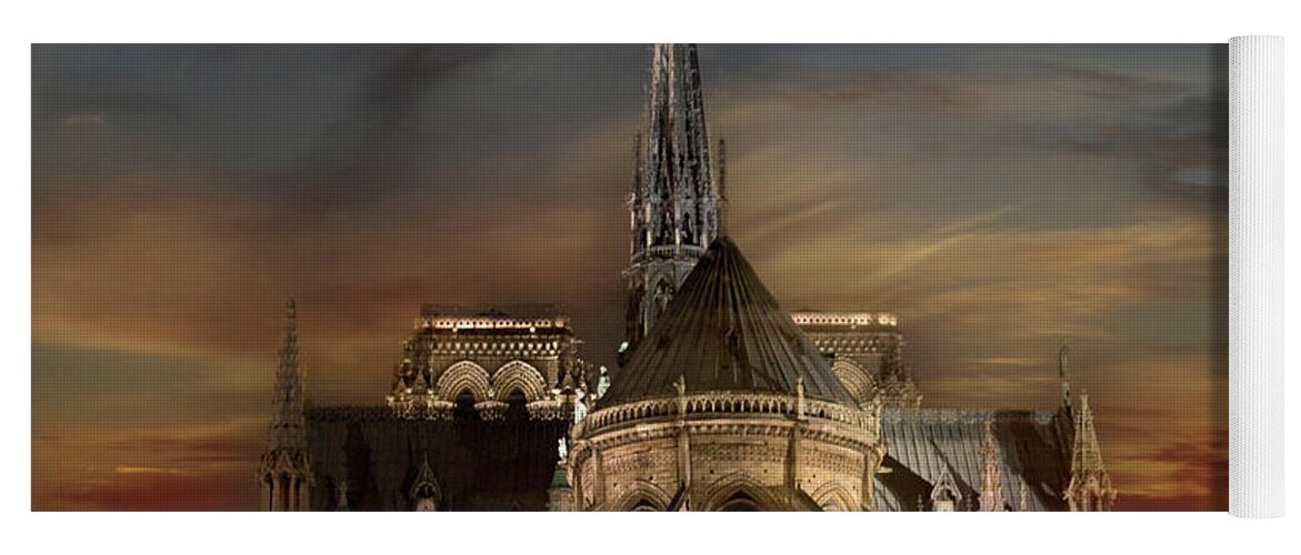 Evie Yoga Mat featuring the photograph Notre Dame Paris by Evie Carrier