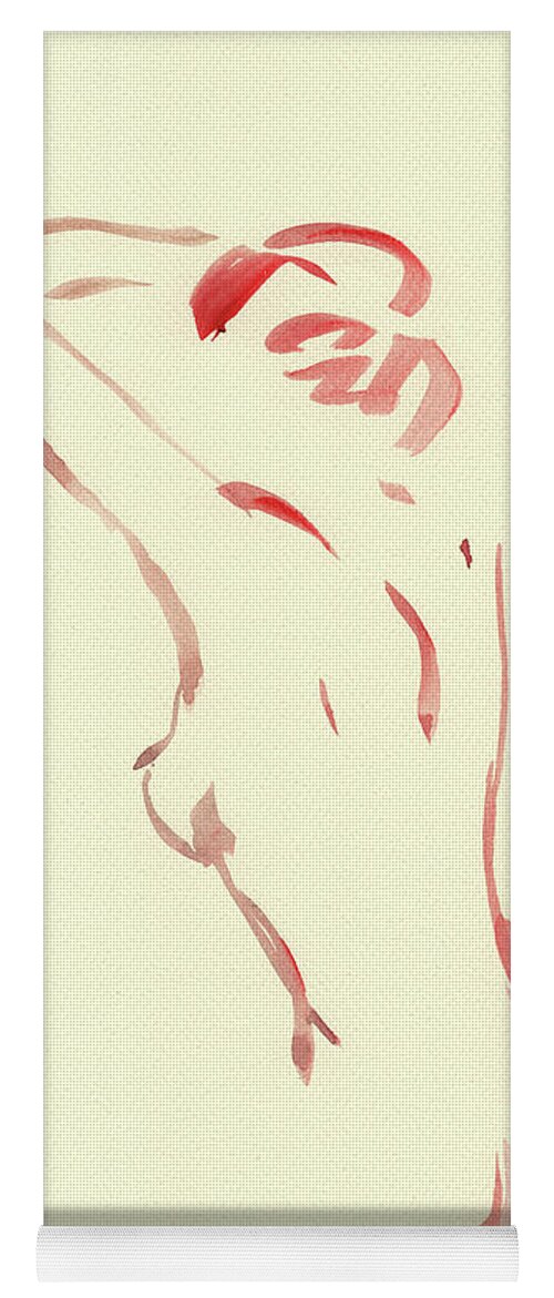 Nude Yoga Mat featuring the painting Nude Model Gesture XLII by Irina Sztukowski