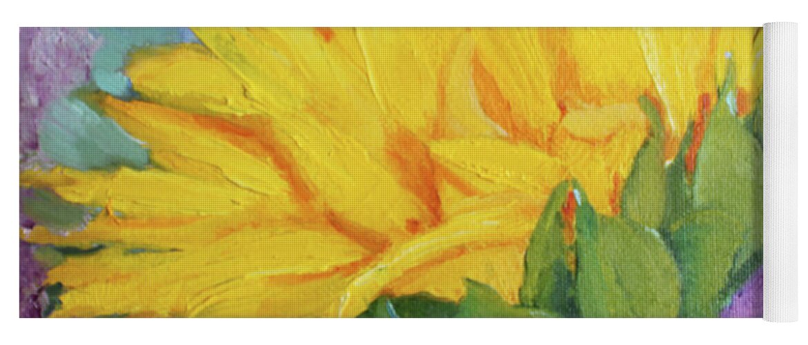 Sunflower Yoga Mat featuring the painting O Sole Mio by Christiane Kingsley