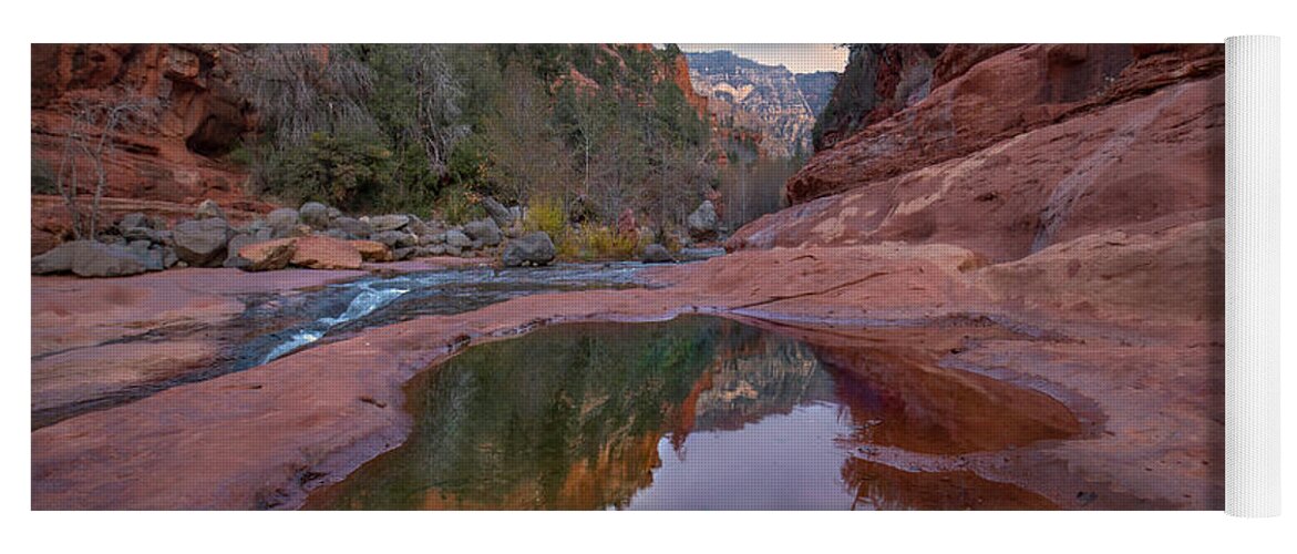 00565352 Yoga Mat featuring the photograph Oak Creek, Coconino National Forest, Arizona by Tim Fitzharris