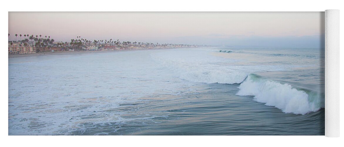 Pacific Coast Yoga Mat featuring the photograph Oceanside California Big Wave Surfing 6 by Catherine Walters