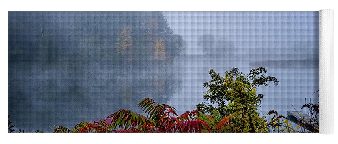 Hayward Garden Putney Vermont Yoga Mat featuring the photograph October Fog II by Tom Singleton