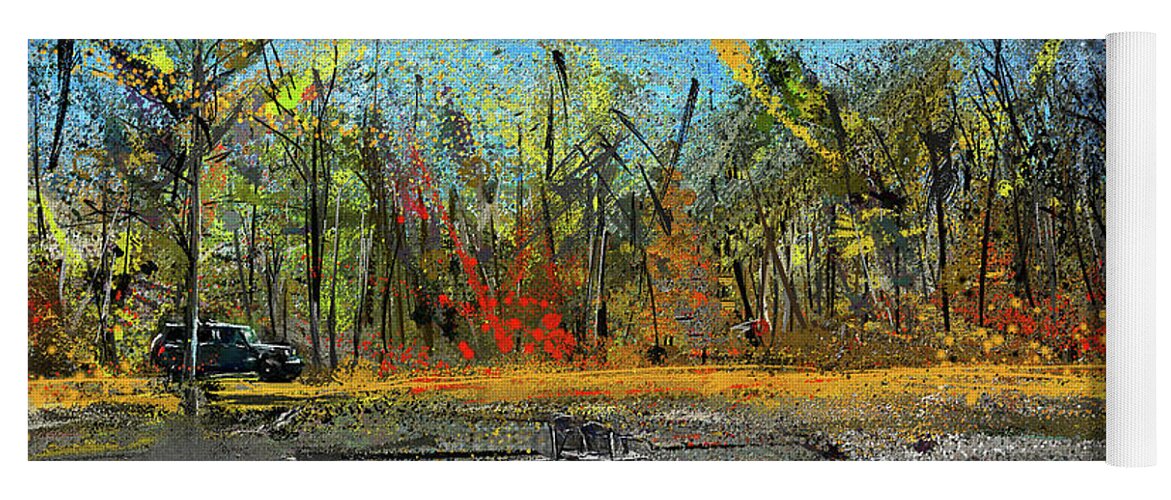 Jeep Art Yoga Mat featuring the painting Off- Road Leisure by Lourry Legarde