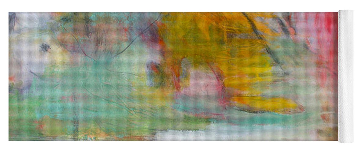Abstract Yoga Mat featuring the painting Off the Grid by Janet Zoya