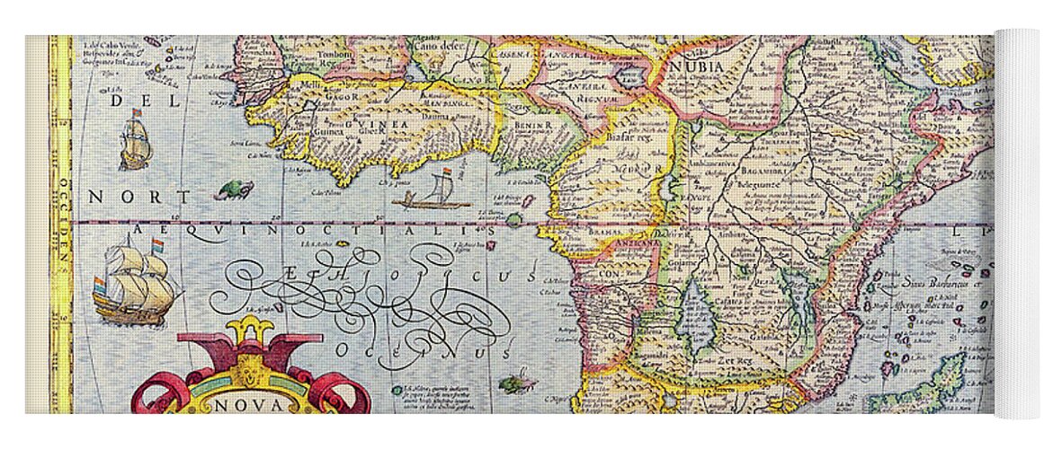 World Map Yoga Mat featuring the digital art Old Africa Map by Gary Grayson