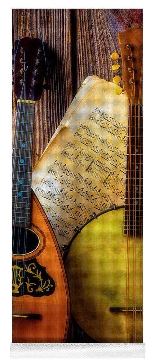 American Yoga Mat featuring the photograph Old Banjo And Mandolin by Garry Gay