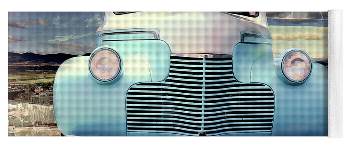 Car Yoga Mat featuring the photograph Old chevrolet by Bonnie Willis