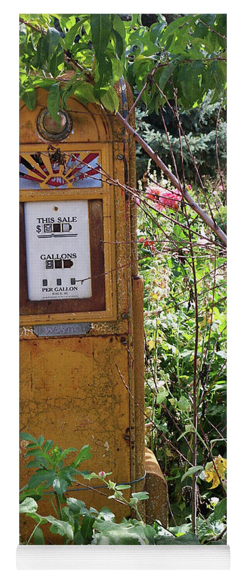 Gasoline Yoga Mat featuring the photograph Old Gas Pump by Jeanette French
