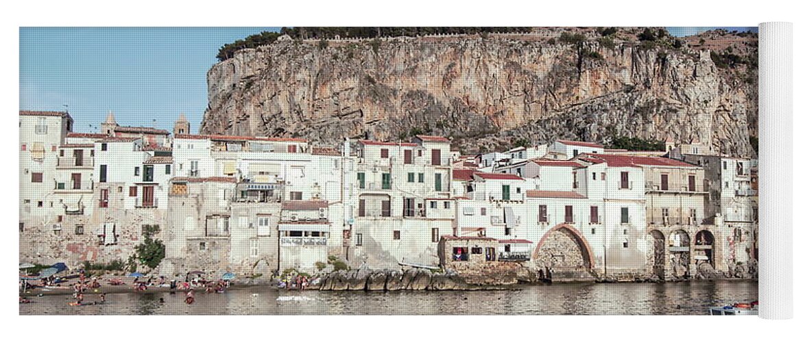 Fishing Boat Yoga Mat featuring the photograph Old Town of Cefalu - Sicily by Stefano Senise