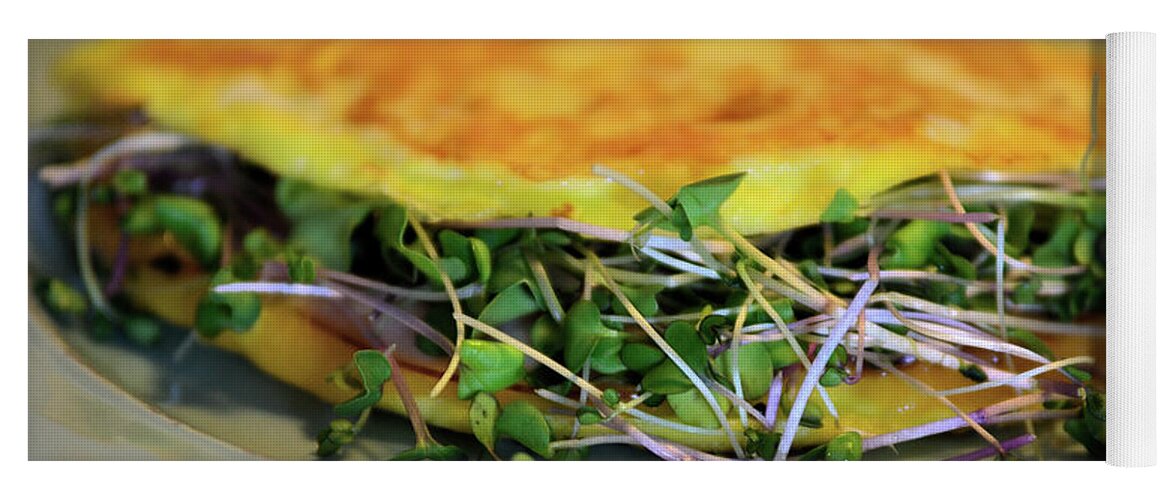 Food Yoga Mat featuring the photograph Omelette With Sprouts by Kae Cheatham