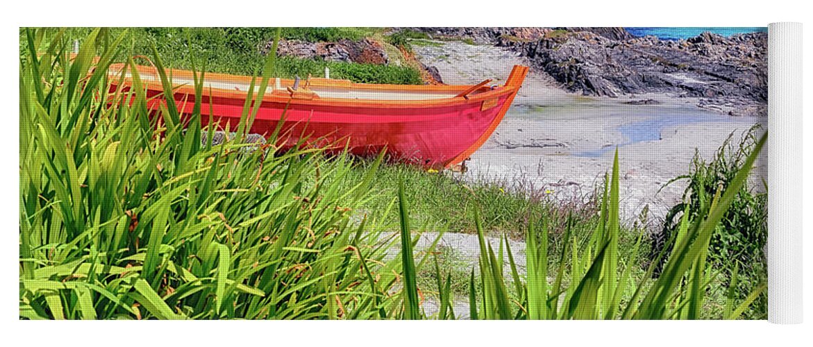 Iona Scotland Yoga Mat featuring the photograph On the Shores of Iona - Scotland - Colorful Boats by Jason Politte