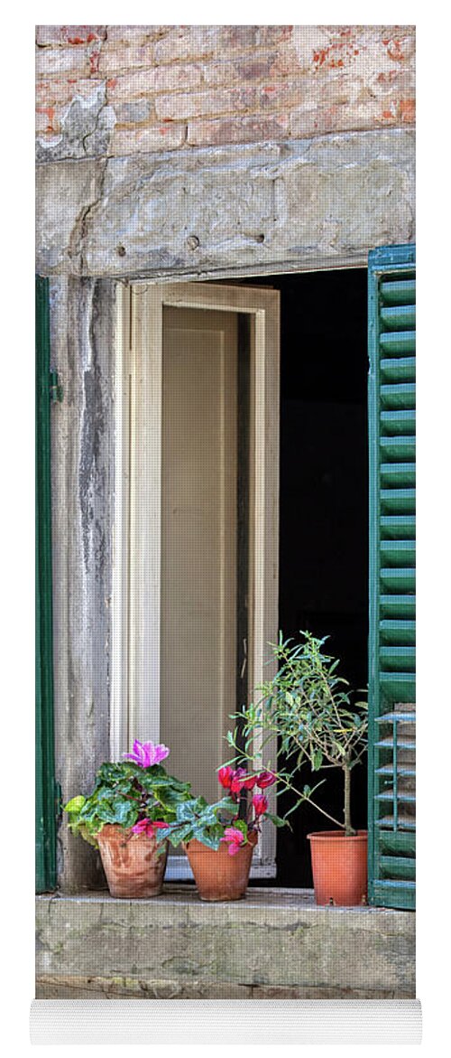 Window Yoga Mat featuring the photograph Open Window of Tuscany by David Letts