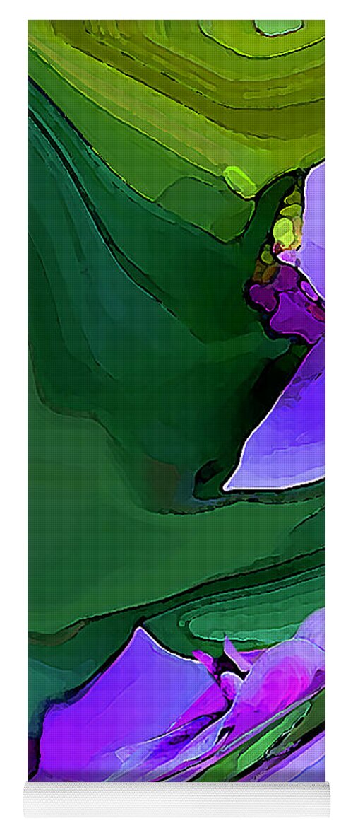 Abstract Yoga Mat featuring the digital art Orchids and Emeralds by Gina Harrison