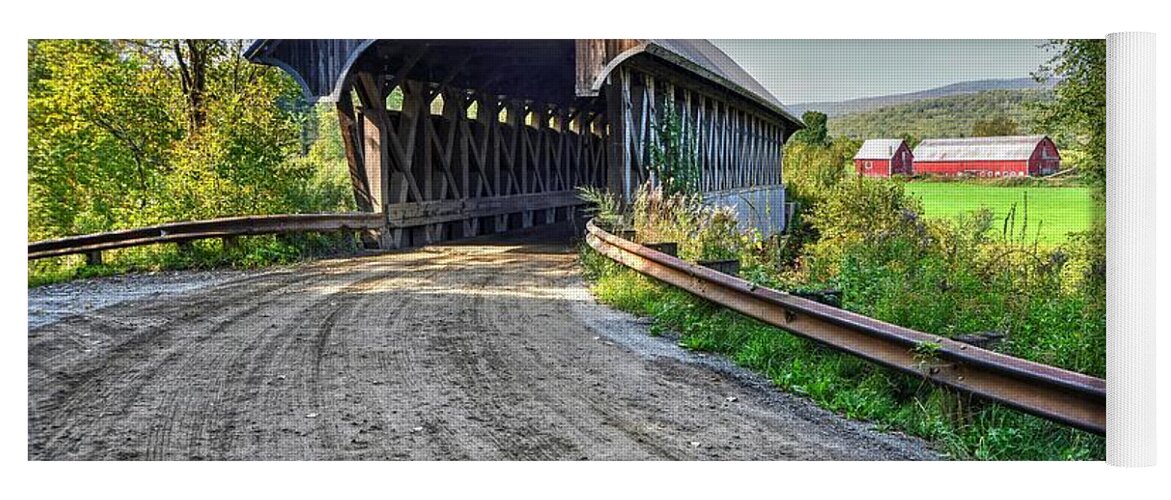 Orne Covered Bridge Yoga Mat featuring the photograph Orne Covered Bridge by Steve Brown