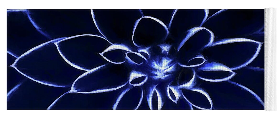 Flower Yoga Mat featuring the digital art Painted Blue by Doreen Erhardt