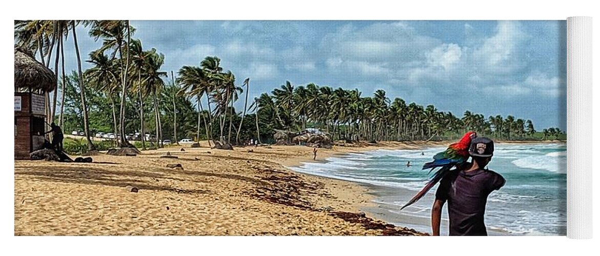 Punta Cana Yoga Mat featuring the photograph Palm Tree Paradise by Portia Olaughlin