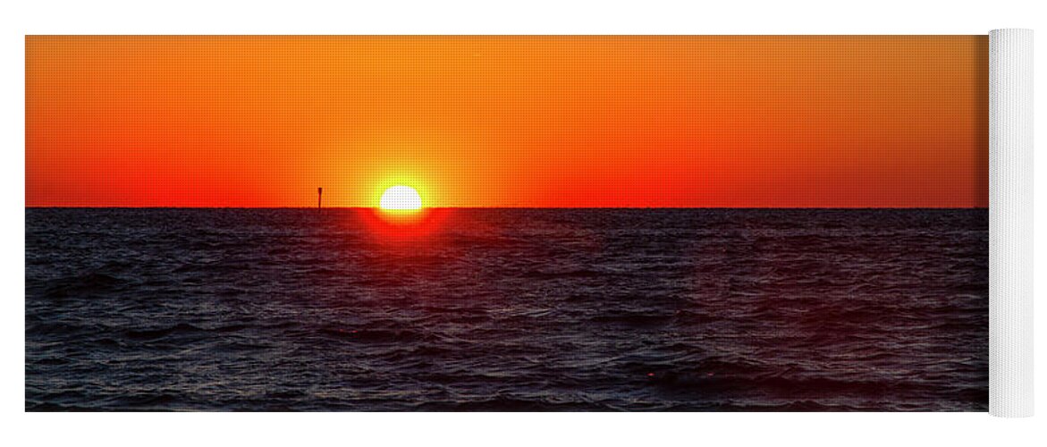 Sunset Yoga Mat featuring the photograph Pamlico Sound Sunset 2010-10 01 by Jim Dollar