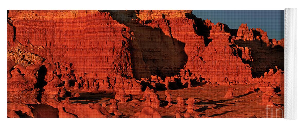 North America Yoga Mat featuring the photograph Panorama Hoodoos Goblin Valley Utah by Dave Welling