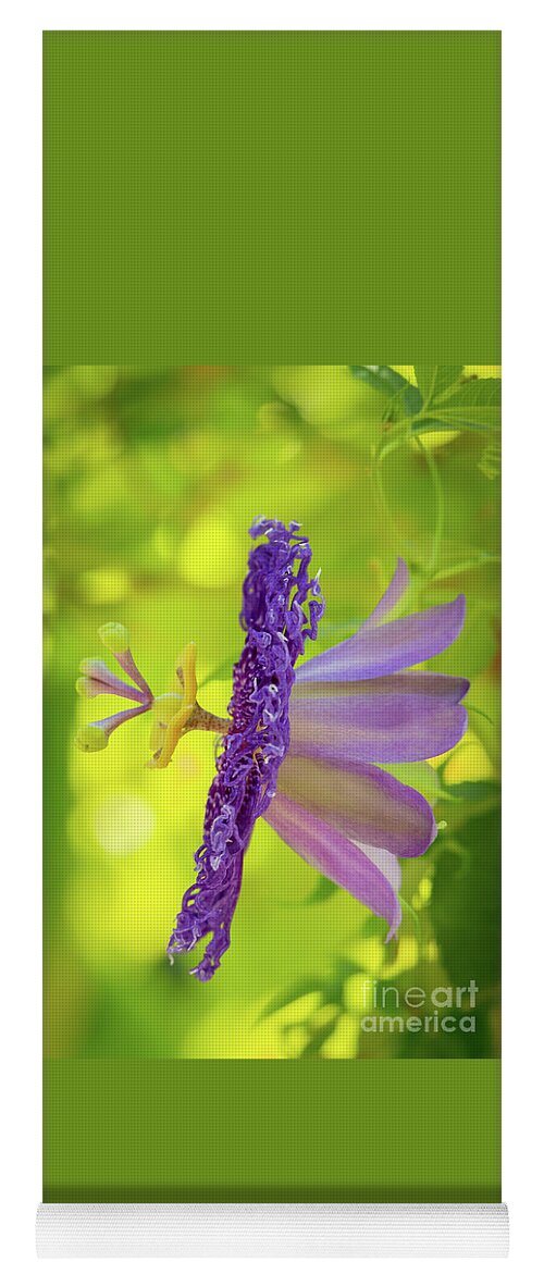 Artsy Yoga Mat featuring the photograph Passionate Purple Passiflora by Sabrina L Ryan