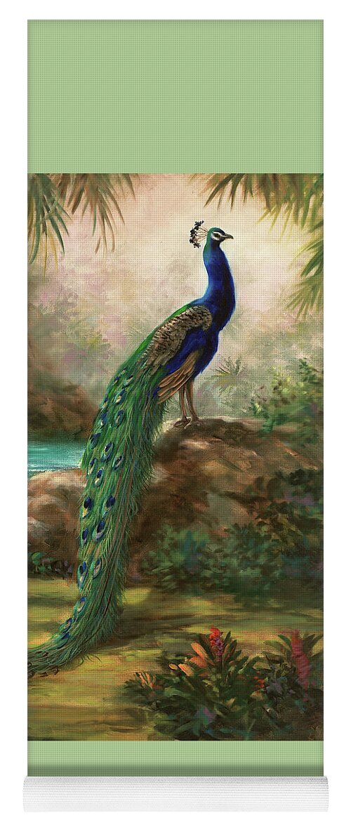 Peacock Yoga Mat featuring the painting A Peacocks Paradise by Lynne Pittard