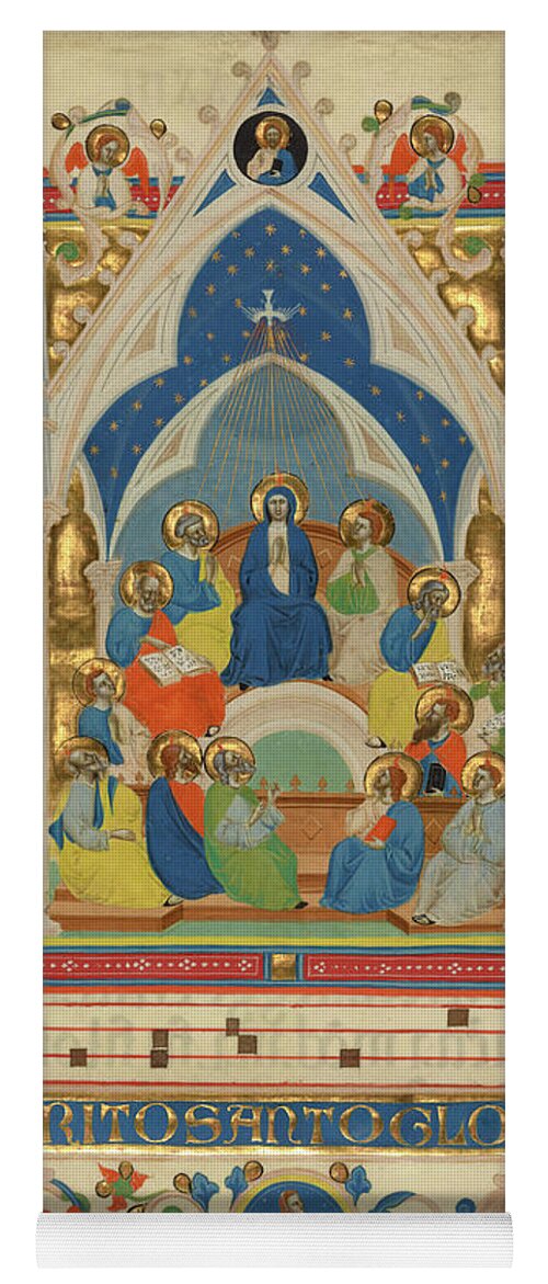 St Yoga Mat featuring the painting Pentecost From The Laudario Of Sant Agnese by Master Of The Dominican Effigies