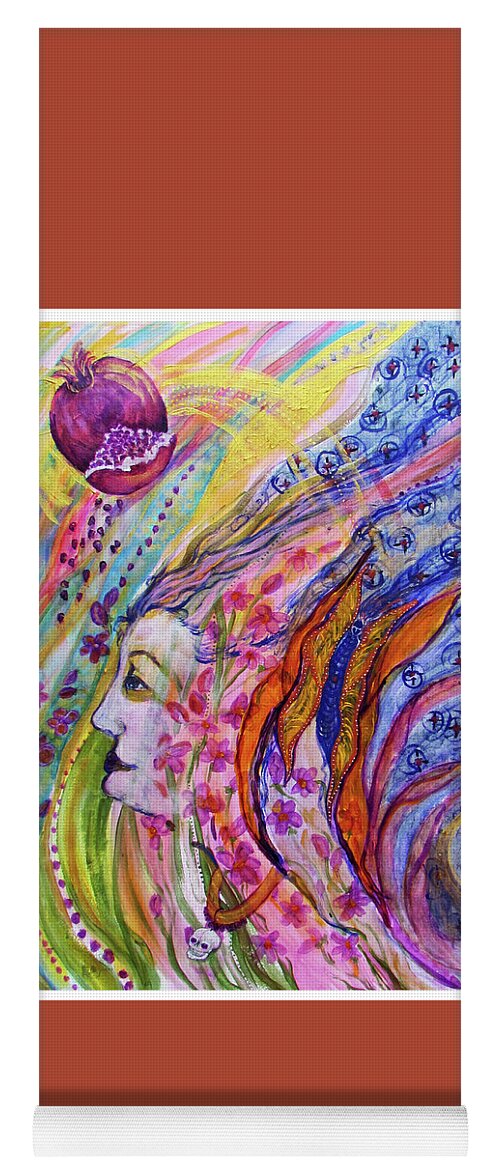 Persephone Yoga Mat featuring the painting Persephone's Vigil by Feather Redfox