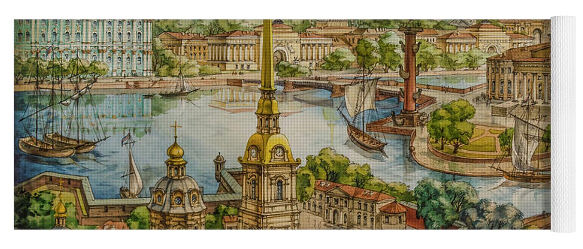 Peter And Paul's Fortress Yoga Mat featuring the photograph Peter and Paul's Fortress by Maria Rabinky
