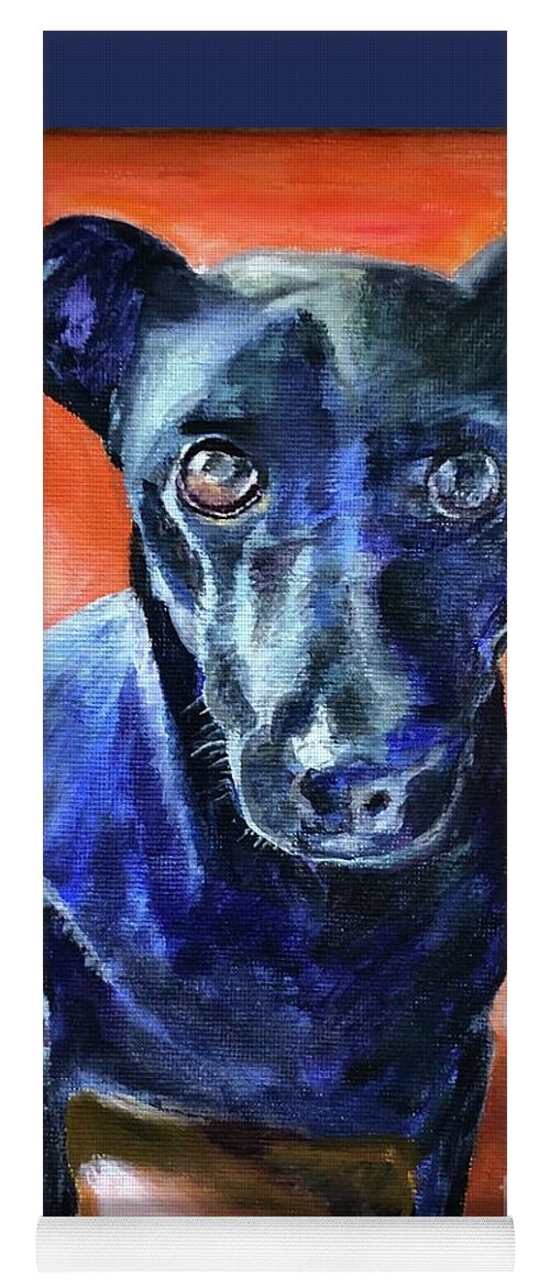 Dog Yoga Mat featuring the painting Peter by Kate Conaboy