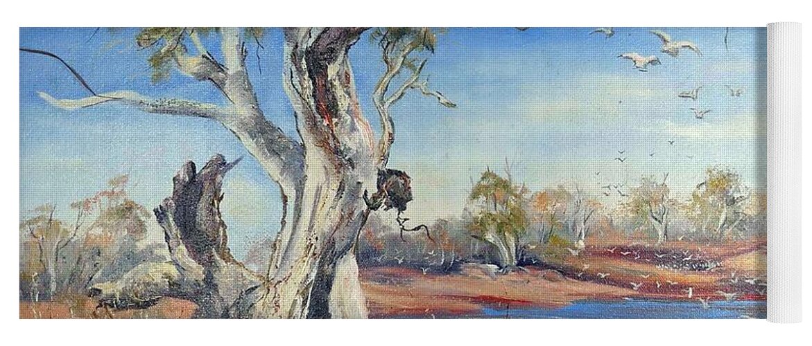 Pilbara Yoga Mat featuring the painting Pilbara, Western Australia by Ryn Shell