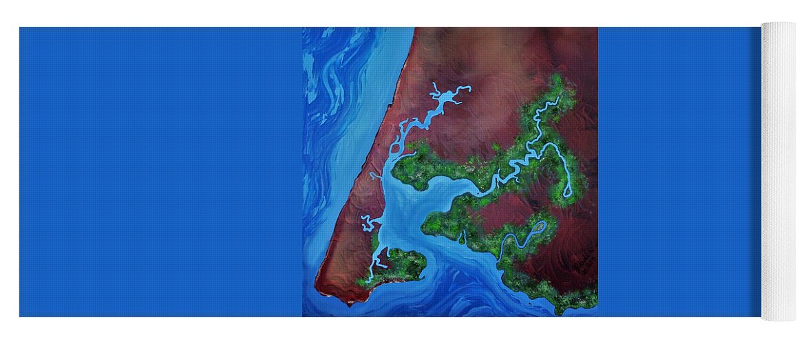 Map Yoga Mat featuring the painting Pine River by Joan Stratton
