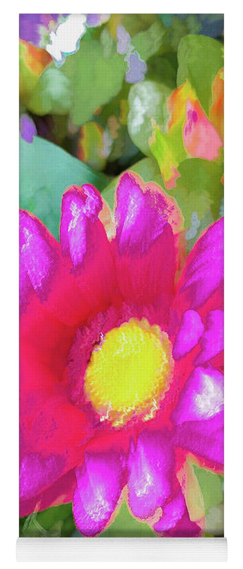 Abstract Yoga Mat featuring the photograph Pink flower pastel by Phillip Rubino