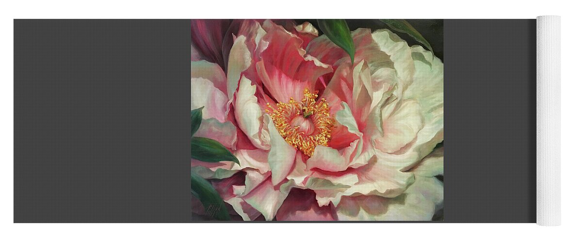 Flowers Yoga Mat featuring the painting Pink Peonie by Lynne Pittard