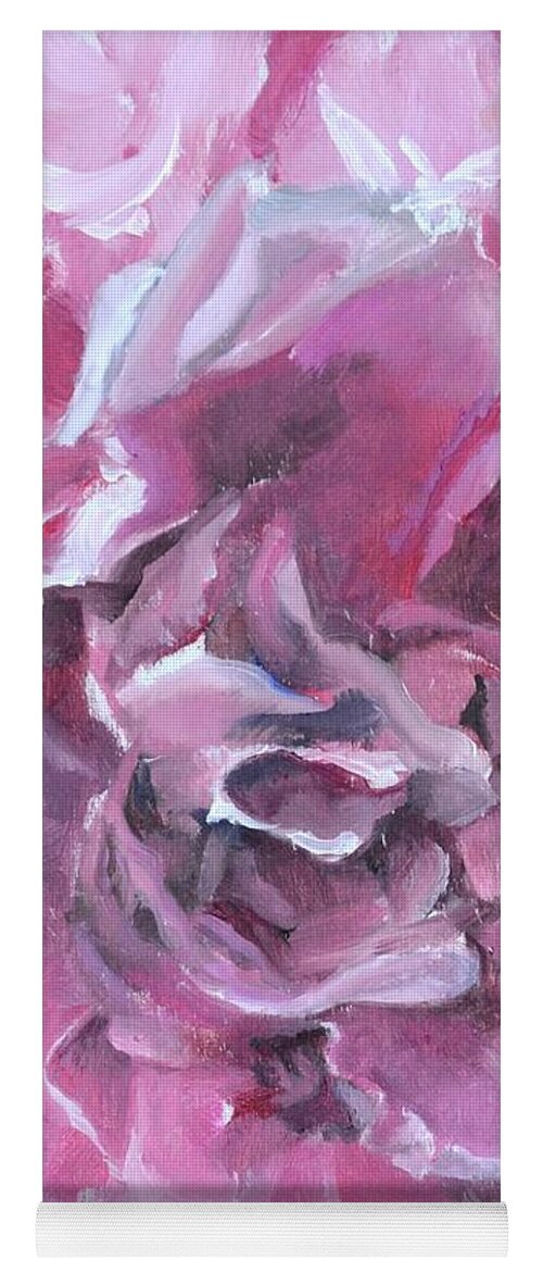 Peony Yoga Mat featuring the painting Pink Peony Painting by Donna Tuten