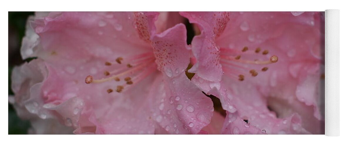 Flowers Yoga Mat featuring the digital art Pink Rain by Yenni Harrison