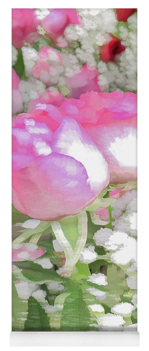 Abstract Yoga Mat featuring the photograph Pink rose pastel by Phillip Rubino