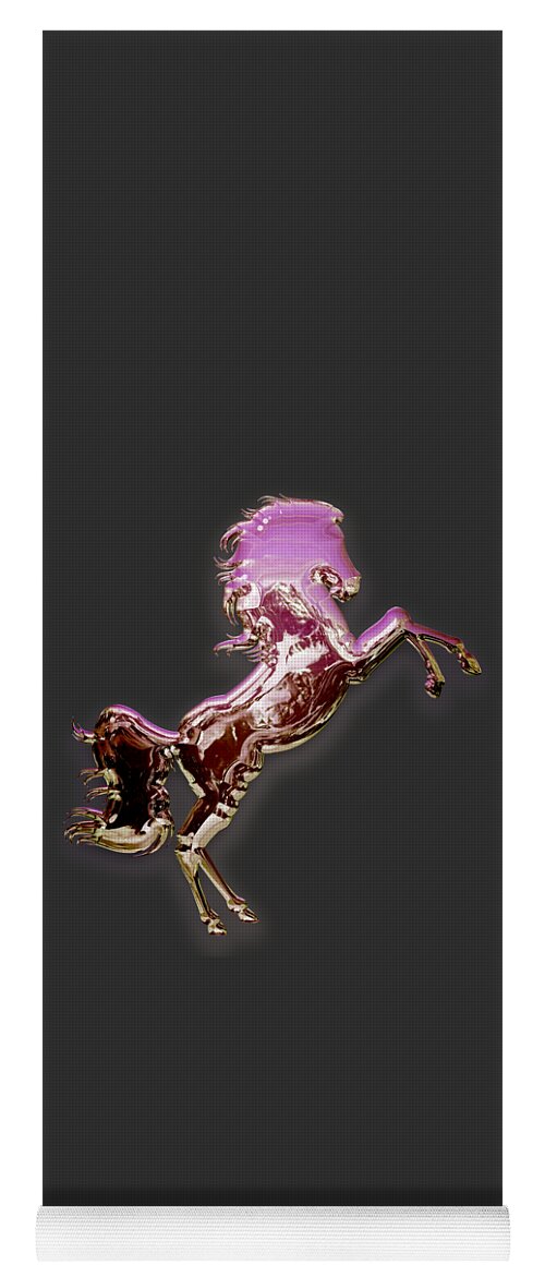Horse Yoga Mat featuring the mixed media Pink Stallion by Marvin Blaine