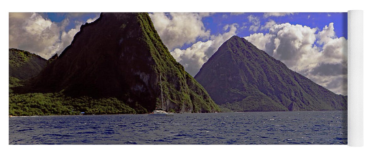 Pitons Yoga Mat featuring the photograph Pitons by Tony Murtagh