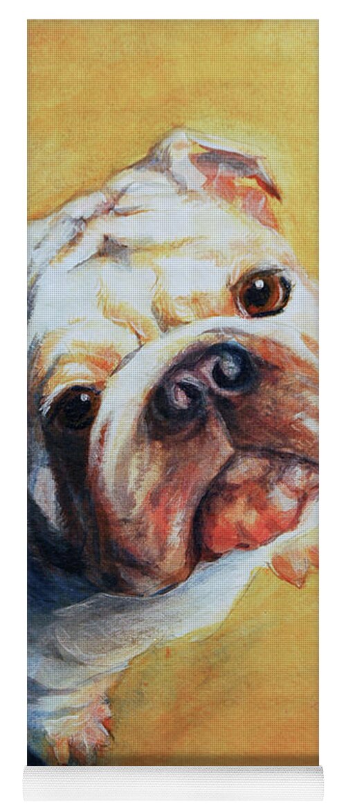 Bulldog Yoga Mat featuring the photograph Please.... by Cynthia Westbrook