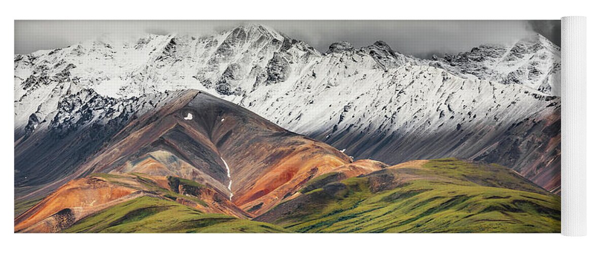 Polychrome Mountain Yoga Mat featuring the photograph Polychrome mountain, Denali NP, Alaska by Lyl Dil Creations